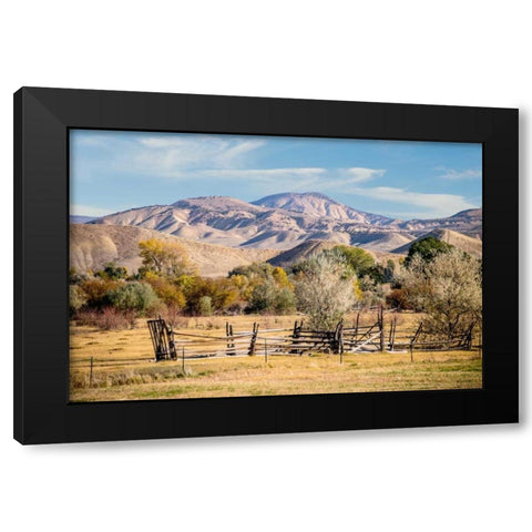 Old Fence Black Modern Wood Framed Art Print with Double Matting by Murdock, Ramona