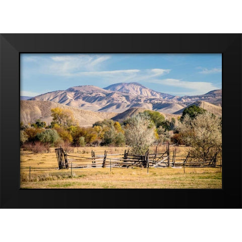 Old Fence Black Modern Wood Framed Art Print by Murdock, Ramona