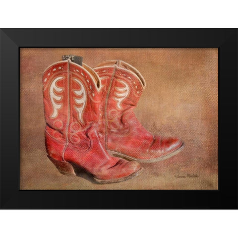 Her Workin Boots Black Modern Wood Framed Art Print by Murdock, Ramona