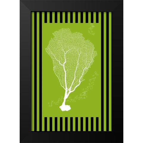 Cora Green Stripe Black Modern Wood Framed Art Print by Murdock, Ramona