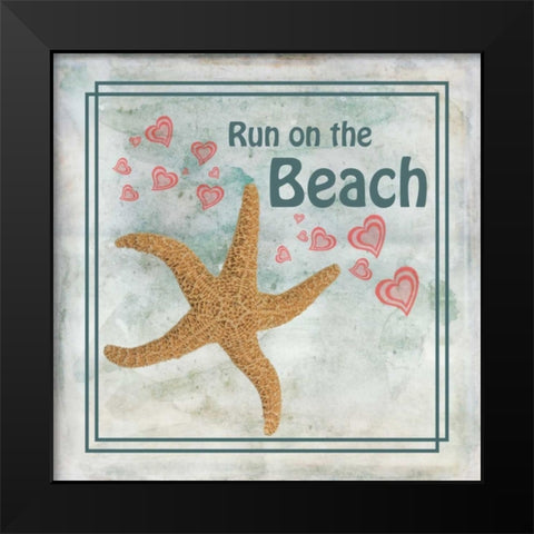 Run on the Beach Black Modern Wood Framed Art Print by Murdock, Ramona