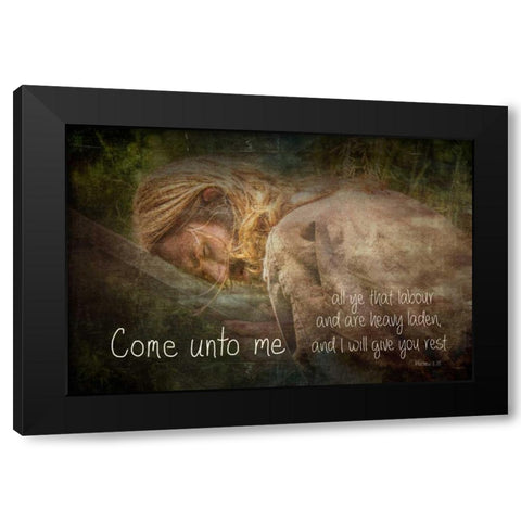 Come Unto Me Black Modern Wood Framed Art Print with Double Matting by Murdock, Ramona