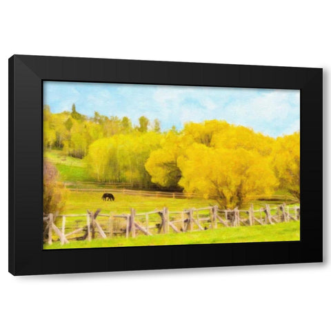 Golden Pasture Black Modern Wood Framed Art Print by Murdock, Ramona
