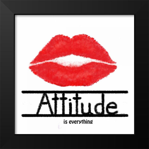 Attitude Black Modern Wood Framed Art Print by Murdock, Ramona