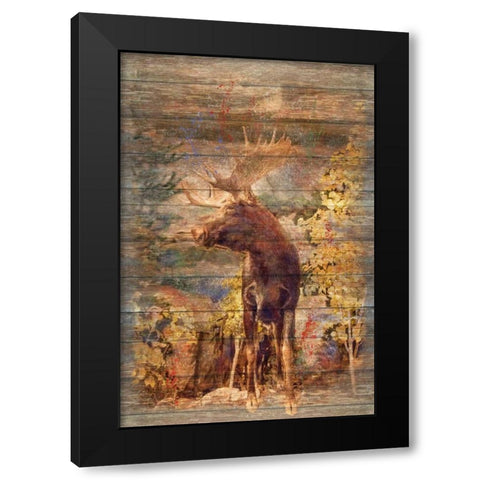 Majestic Moose Black Modern Wood Framed Art Print by Murdock, Ramona