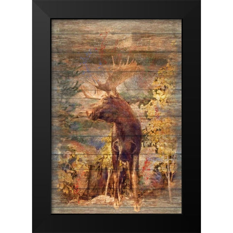Majestic Moose Black Modern Wood Framed Art Print by Murdock, Ramona