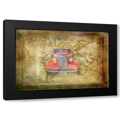 Vintage Car Black Modern Wood Framed Art Print with Double Matting by Murdock, Ramona