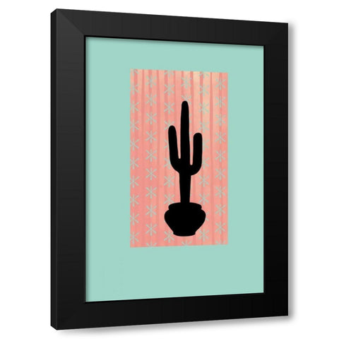 Saguaro Silhouette Black Modern Wood Framed Art Print by Murdock, Ramona