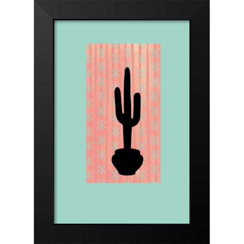 Saguaro Silhouette Black Modern Wood Framed Art Print by Murdock, Ramona