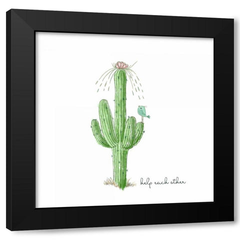 Help Each Other Black Modern Wood Framed Art Print with Double Matting by Murdock, Ramona