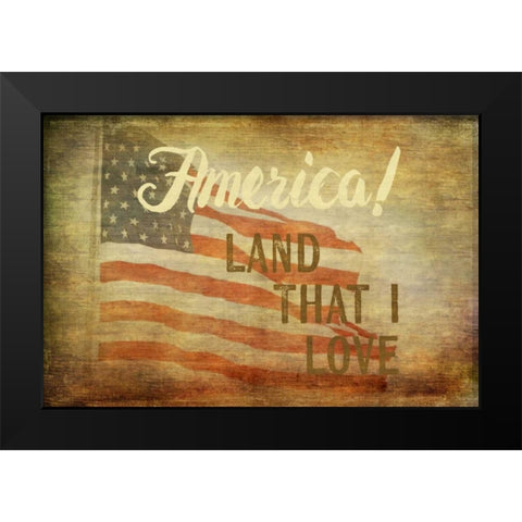 Land That I Love Black Modern Wood Framed Art Print by Murdock, Ramona