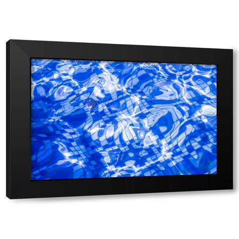 Cubes in Motion blue Black Modern Wood Framed Art Print by Murdock, Ramona