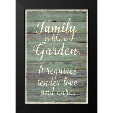 Family Garden Black Modern Wood Framed Art Print by Murdock, Ramona