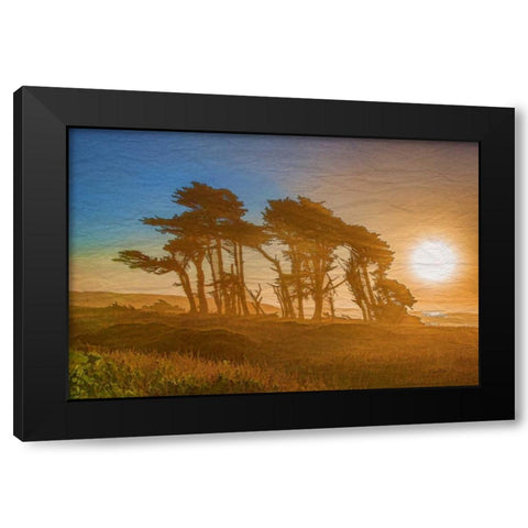 Beach Trees Black Modern Wood Framed Art Print by Murdock, Ramona
