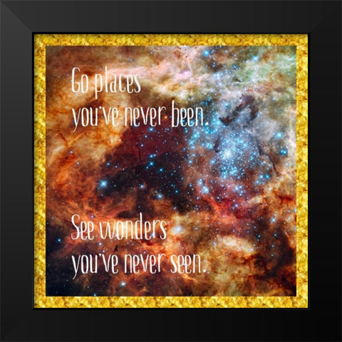 Go Places Black Modern Wood Framed Art Print by Murdock, Ramona