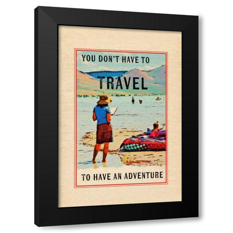 Travel in a Book Black Modern Wood Framed Art Print with Double Matting by Murdock, Ramona