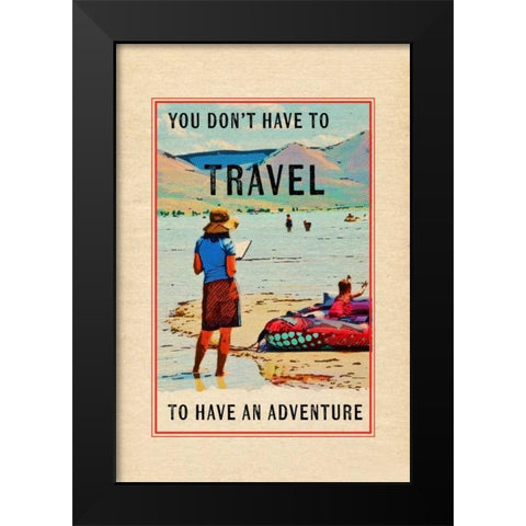 Travel in a Book Black Modern Wood Framed Art Print by Murdock, Ramona