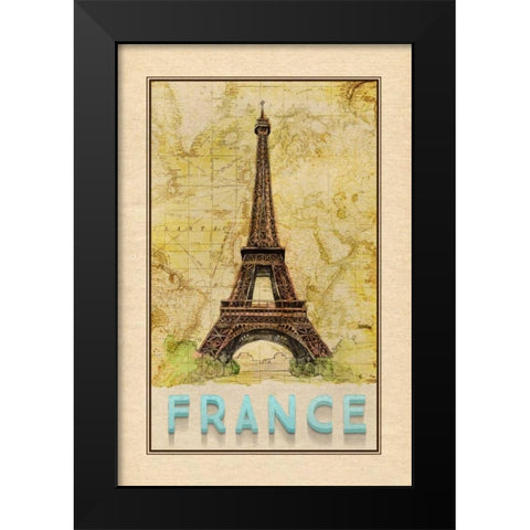 Travel France Black Modern Wood Framed Art Print by Murdock, Ramona