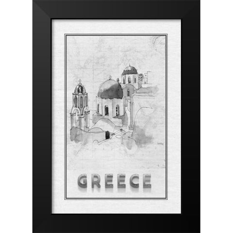Travel Greece Black Modern Wood Framed Art Print by Murdock, Ramona