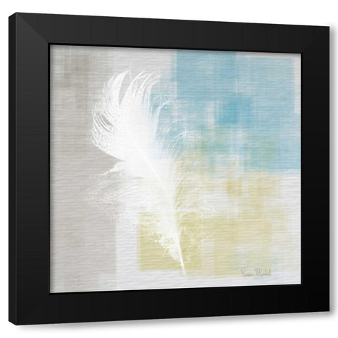 White Feather Abstract I Black Modern Wood Framed Art Print by Murdock, Ramona