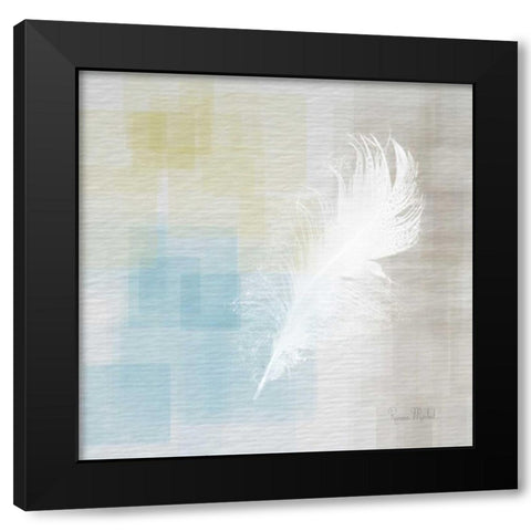 White Feather Abstract II Black Modern Wood Framed Art Print by Murdock, Ramona