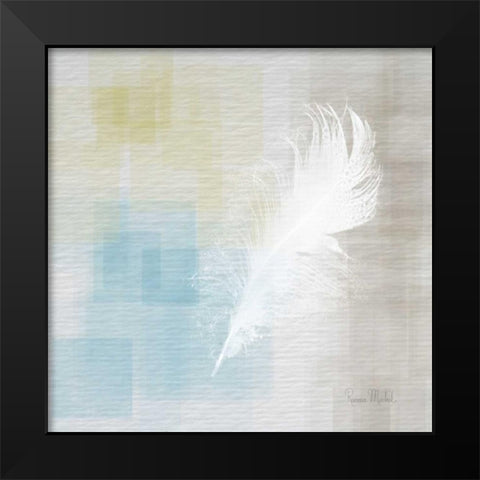 White Feather Abstract II Black Modern Wood Framed Art Print by Murdock, Ramona
