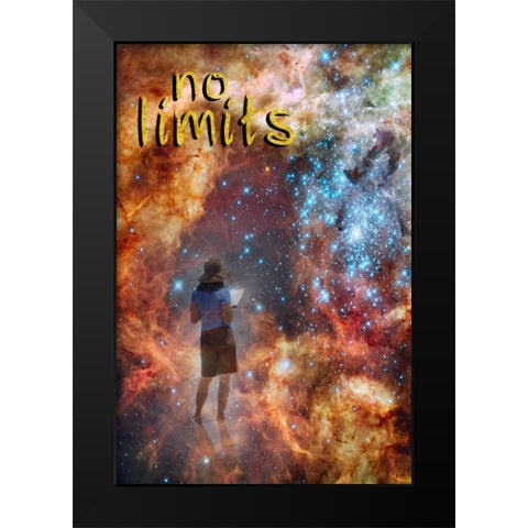 No Limits Black Modern Wood Framed Art Print by Murdock, Ramona