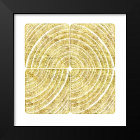Tree Ring Triptych III Black Modern Wood Framed Art Print by Murdock, Ramona