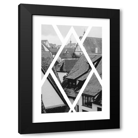 Rothenburg Housetops Black Modern Wood Framed Art Print with Double Matting by Murdock, Ramona