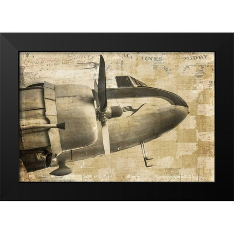 Prop Plane Nose Black Modern Wood Framed Art Print by Murdock, Ramona