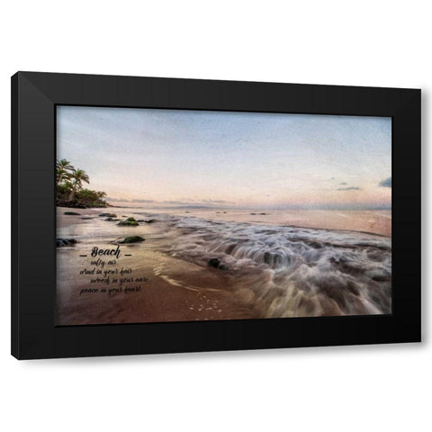 Beach Black Modern Wood Framed Art Print with Double Matting by Murdock, Ramona