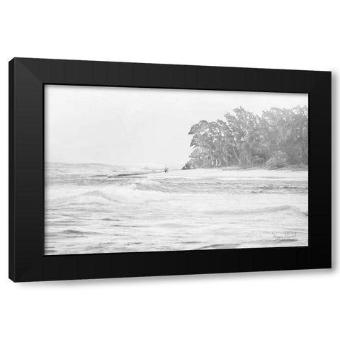 Walkin the Beach Black Modern Wood Framed Art Print with Double Matting by Murdock, Ramona