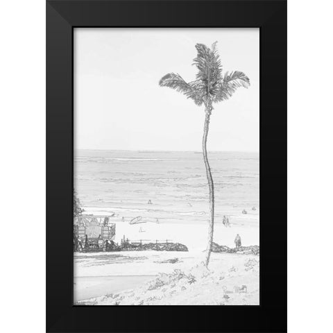 Swaying Palm II Black Modern Wood Framed Art Print by Murdock, Ramona