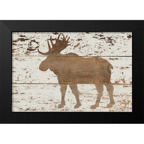 Moose in Reverse Black Modern Wood Framed Art Print by Murdock, Ramona