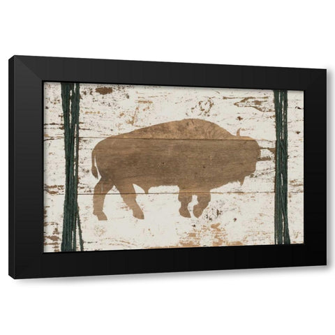 Buffalo in Reverse Black Modern Wood Framed Art Print with Double Matting by Murdock, Ramona
