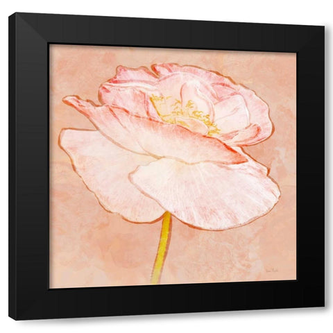 Sweet Peach Poppy I Black Modern Wood Framed Art Print by Murdock, Ramona