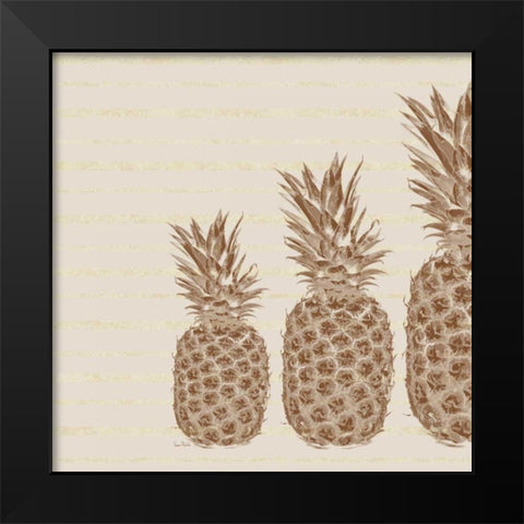 Pineapples - Right Three Black Modern Wood Framed Art Print by Murdock, Ramona