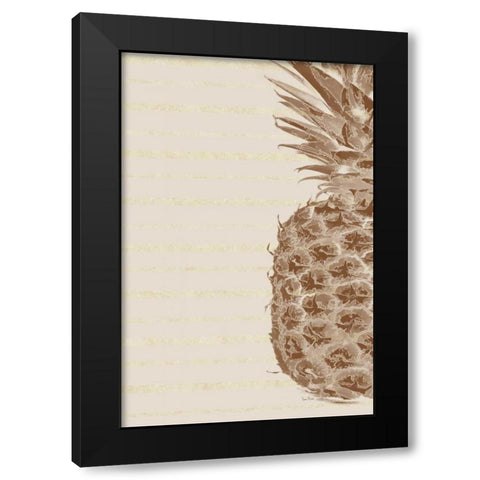 Right Side Pineapple Black Modern Wood Framed Art Print by Murdock, Ramona