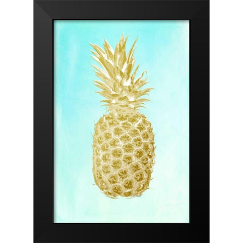 Pineapple Gold Black Modern Wood Framed Art Print by Murdock, Ramona