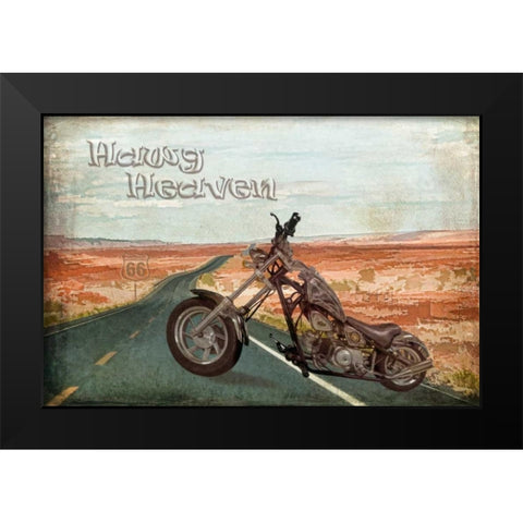 Hawg Heaven Black Modern Wood Framed Art Print by Murdock, Ramona