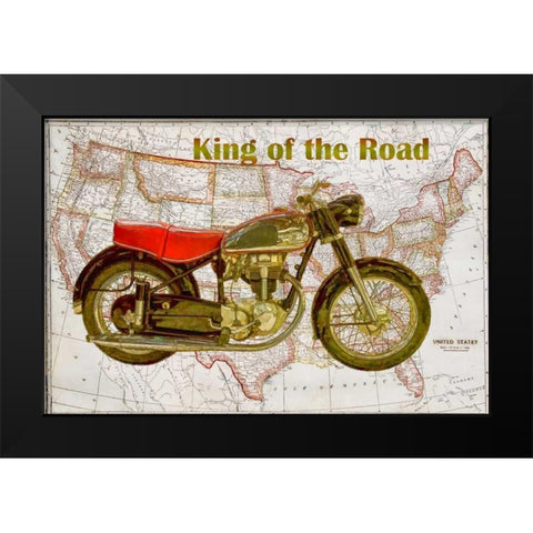 King of the Road Black Modern Wood Framed Art Print by Murdock, Ramona