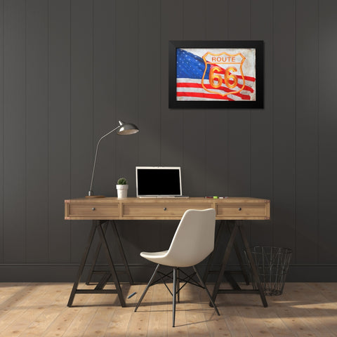 Route 66 Black Modern Wood Framed Art Print by Murdock, Ramona