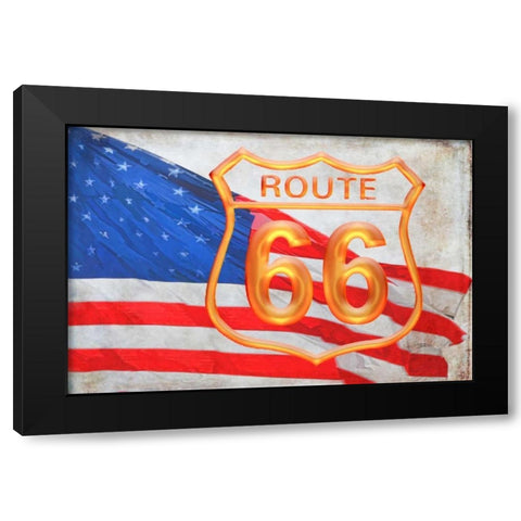 Route 66 Black Modern Wood Framed Art Print with Double Matting by Murdock, Ramona