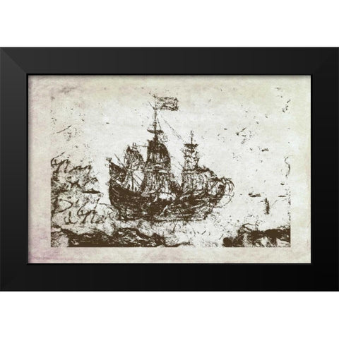 Primitive Frigate I Black Modern Wood Framed Art Print by Murdock, Ramona