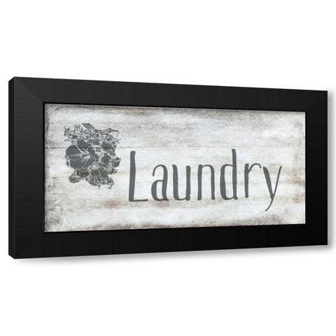 Laundry Floral Black Modern Wood Framed Art Print by Murdock, Ramona
