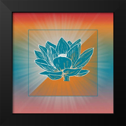 Lotus Blossom Black Modern Wood Framed Art Print by Murdock, Ramona