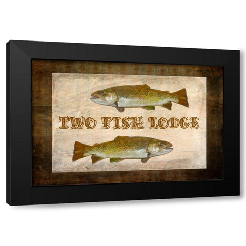 Tow Fish Lodge II Black Modern Wood Framed Art Print with Double Matting by Murdock, Ramona