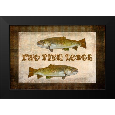 Tow Fish Lodge II Black Modern Wood Framed Art Print by Murdock, Ramona
