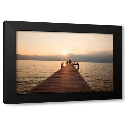 Summer at the Lake Black Modern Wood Framed Art Print with Double Matting by Murdock, Ramona
