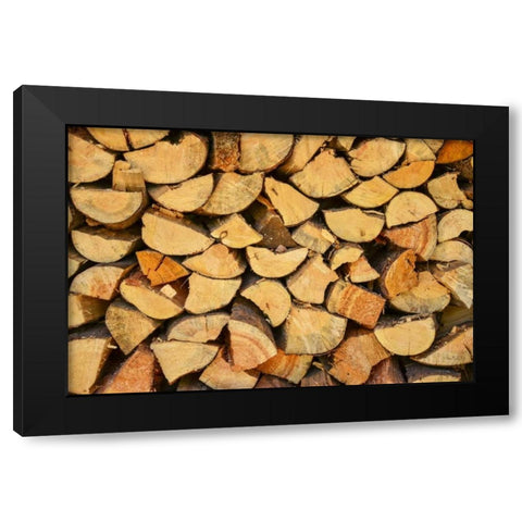 Wood Pile I Black Modern Wood Framed Art Print with Double Matting by Murdock, Ramona